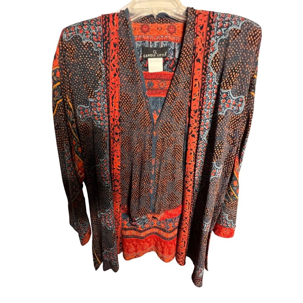 Vintage Carol Little  USA SZ 4 Cardigan/Blouse Artsy Bohemian Y2K 90's